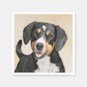Guardanapo De Papel Entlebucher Mountain Dog Painting - Arte Original