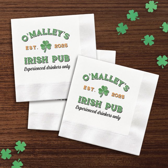 Guardanapo De Papel Envergonhe Seu Nome Slogan Year Est. Irish Pub (Criador carregado)
