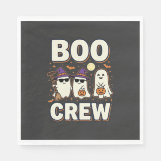 Guardanapo De Papel Equipe Boo Fantasmas de Halloween Design Vetorial_