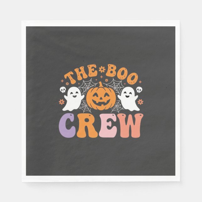 Guardanapo De Papel Equipe de Arrepios do Halloween Fantasma Abóbora D (Frente)