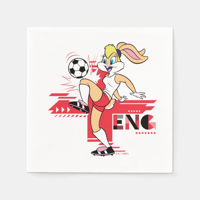 Guardanapo De Papel Equipe Lola Bunny Inglaterra Futebol Gráfico (Frente)