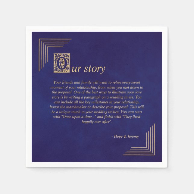 Guardanapo De Papel Era uma vez um Casamento Dourado Roxo da Fada do T (Frente)