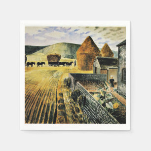 Guardanapo De Papel Eric Ravilious - Furlongs, famosa pintura,