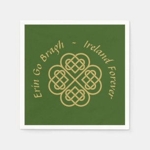 Guardanapo De Papel Erin Go Bragh Dourado Celta Shamrock