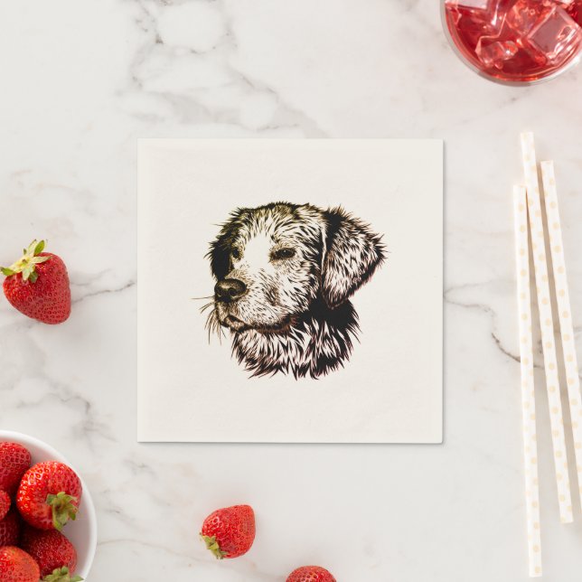 Guardanapo De Papel Esboço de Cachorrinho Marrom (Insitu)