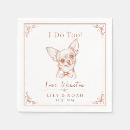 Guardanapo De Papel Esboço de casamento de Chihuahua personalizado Min