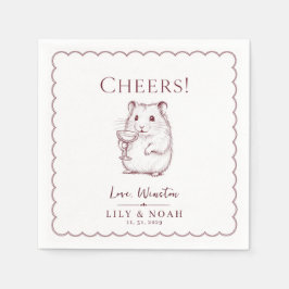 Guardanapo De Papel Esboço de Lembrança de Casamento de Hamster Person