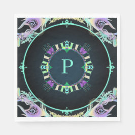 Guardanapo De Papel Esboço marinho em neon