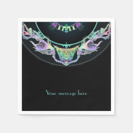 Guardanapo De Papel Esboço marinho em neon, personalizável