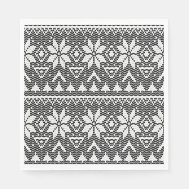 Guardanapo De Papel escândalo de inverno nórdico do enfeites de natal (Frente)