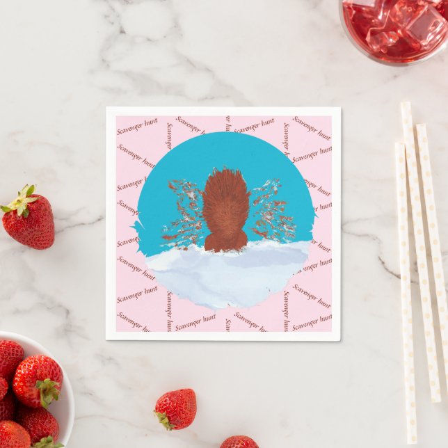 Guardanapo De Papel Escavenger caça esquilo divertido escavando em ros (Insitu)