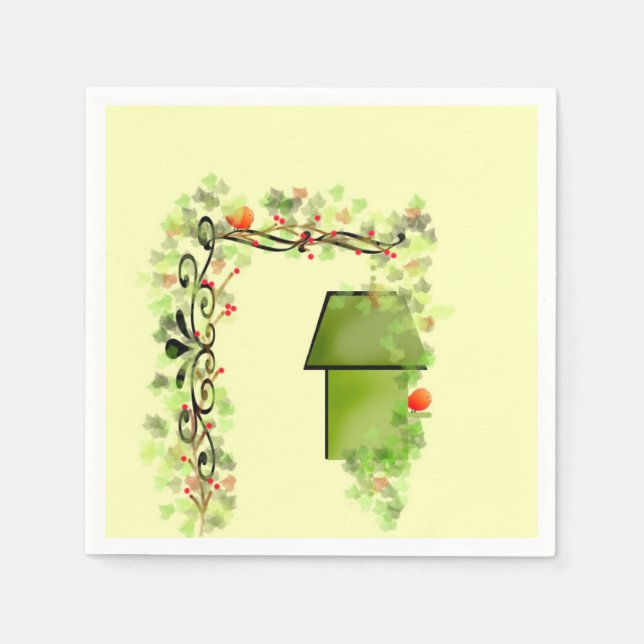 Guardanapo De Papel Escondendo-se no papel de Ivy Napkins (Frente)