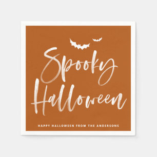 Guardanapo De Papel Escova Maluca com Letra Laranja no Halloween