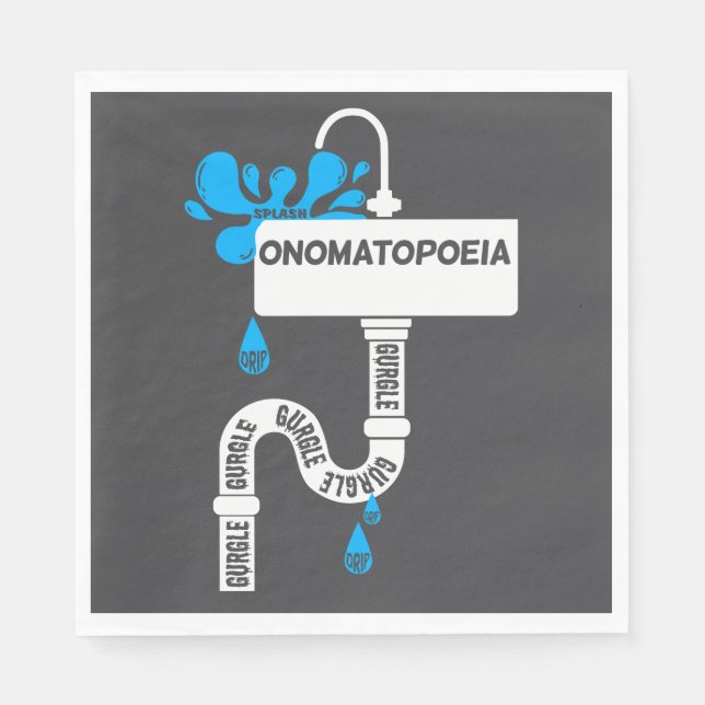 Guardanapo De Papel Escrevendo criativo ou poesia da nomatopoeia (Frente)