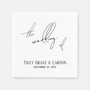 Guardanapo De Papel Escrita manual moderna Simples O Casamento de