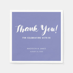 Guardanapo De Papel Escrito Roxo Moderno, Obrigado Casamento