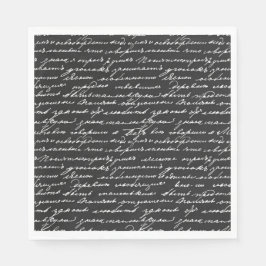 Guardanapo De Papel Escritor Cursivo de Escrita Manual - História pret