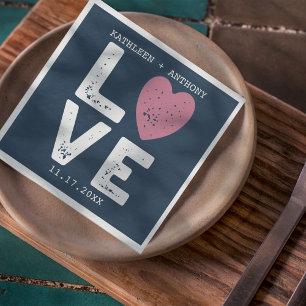 Guardanapo De Papel Escritor De Escrita Mínima E Gráfica LOVE Font W