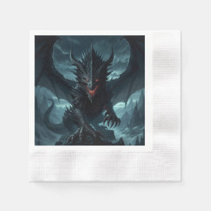 Guardanapo De Papel Escuro, Dragão Medieval