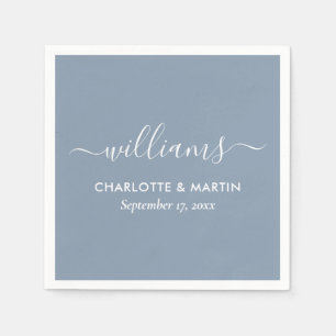 Guardanapo De Papel Escuro Elegante Moderno Dusty Blue Wedkins