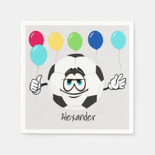 Guardanapo De Papel Esfera de futebol, rosto engraçado, balões color