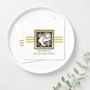 Guardanapo De Papel Esfolamento Dourado moderno de gelo branco branco
