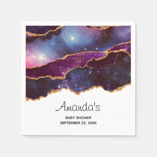 Guardanapo De Papel Espaço Azul e Roxo e estrelas com Chá de fraldas
