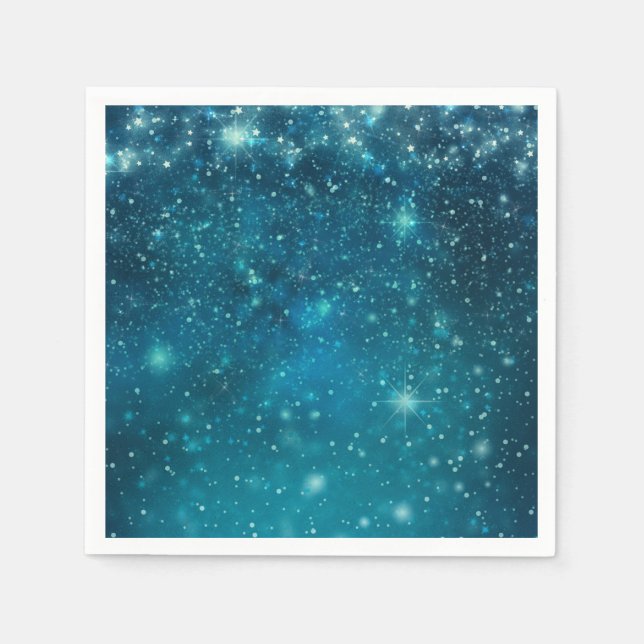 Guardanapo De Papel Espaço Cósmico Azul Estrelado (Frente)