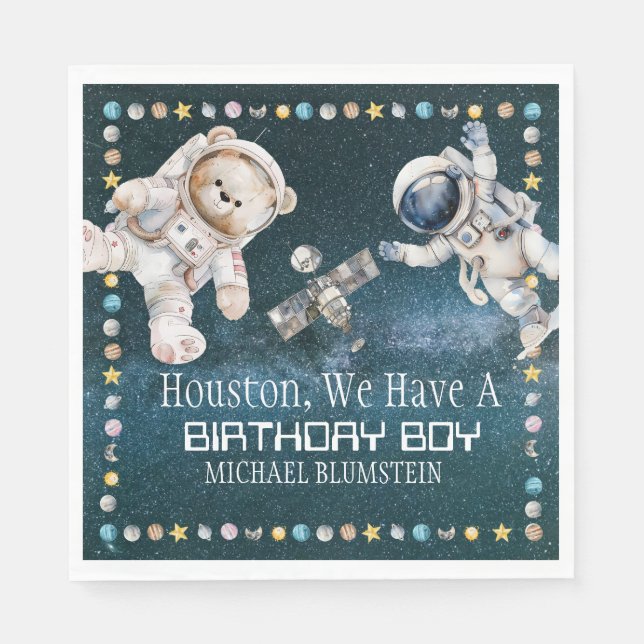 Guardanapo De Papel Espaço Exterior Papel de Aniversário Napkins (Frente)