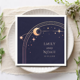 Guardanapo De Papel Espaço Místico de Astronomia da Lua Sun Arco-Íris