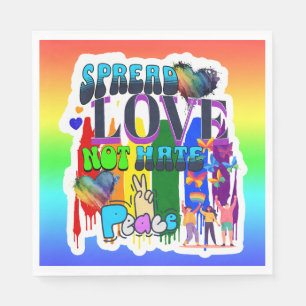 Guardanapo De Papel Espalhe Amor Não Ódio Orgulho LGBTQI+