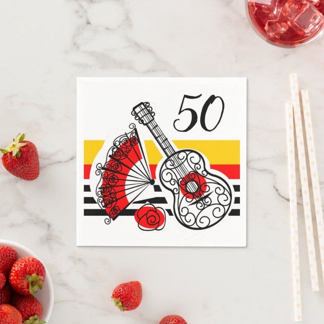 Guardanapo De Papel Espanhol Suvenirs Classic Stripe 50 Era (Insitu)