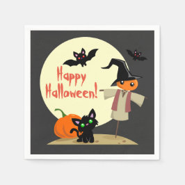 Guardanapo De Papel Espantalho bonito e papel de Gatinho do Dia das Br