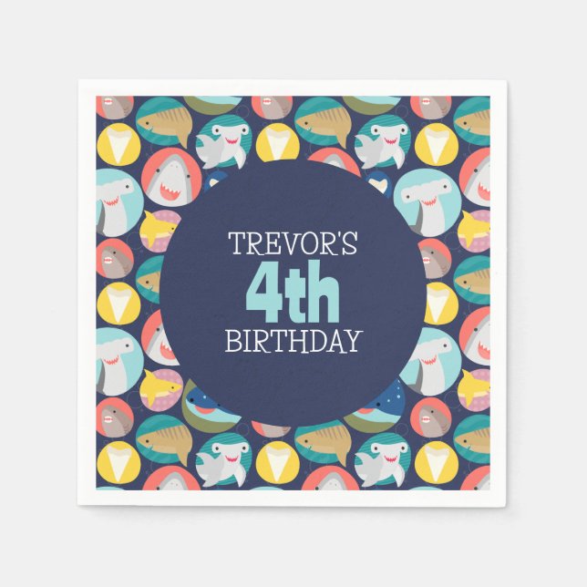 Guardanapo De Papel Espécies De Tubarões (Frente)