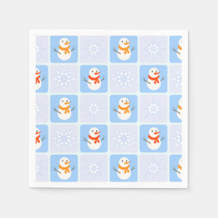 Guardanapo De Papel Espelho de neve e flocos de neve com verificação d