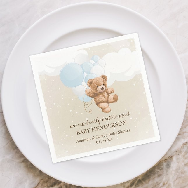 Guardanapo De Papel Esperar Dusty Blue Teddy Bear Napkins (Criador carregado)