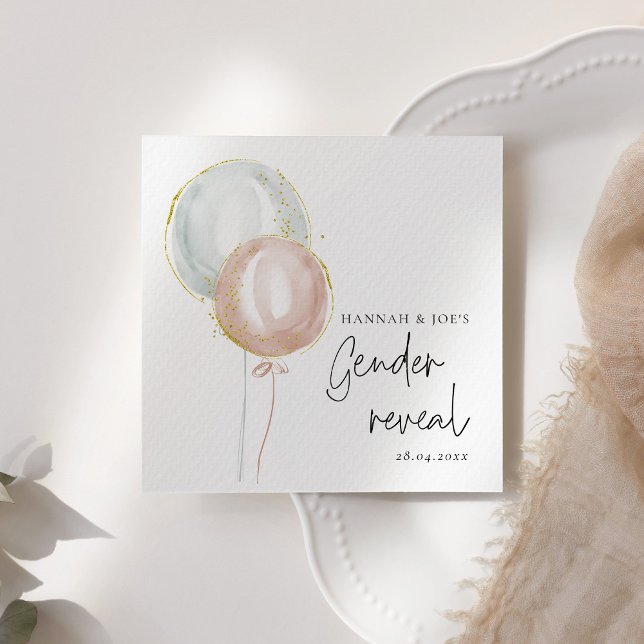 Guardanapo De Papel Espetáculo de Revelação do Gênero do Balão Rosa e  (Criador carregado)