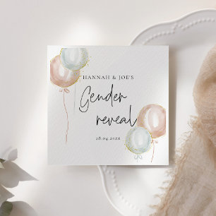 Guardanapo De Papel Espetáculo de Revelação do Gênero do Balão Rosa e