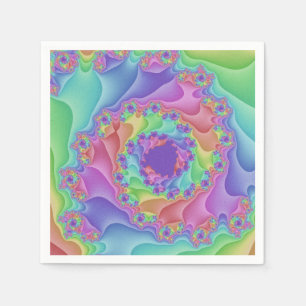Guardanapo De Papel Espiral Arco-Íris Pastel