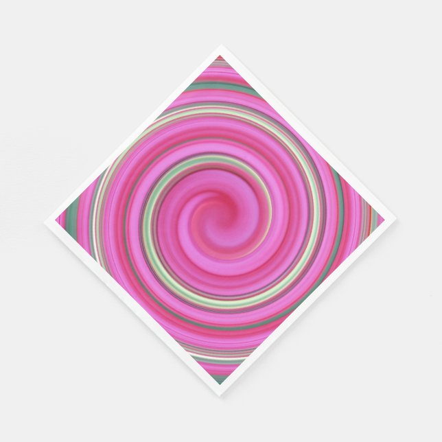 Guardanapo De Papel Espiral rosa e verde (Quina)