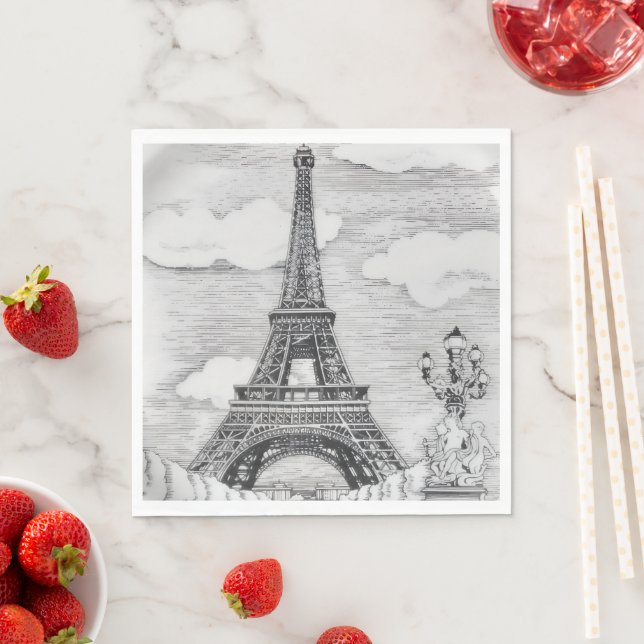 Guardanapo De Papel Esplêndida Festa da Torre Eiffel  (Insitu)