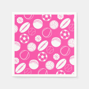 Guardanapo De Papel Esportes de futebol feminino cor-de-rosa