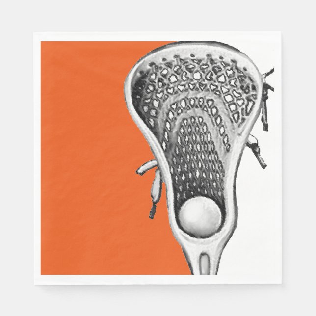 Guardanapo De Papel Esportes Lacrosse Laranja (Frente)