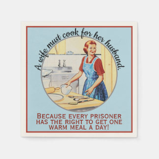 Guardanapo De Papel Esposa Engraçada Vintage de 1950 deve cozinhar par