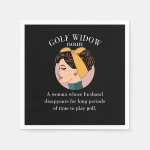 Guardanapo De Papel Esposa Marido Golfer Funny Gift Golf Viúva Noun De