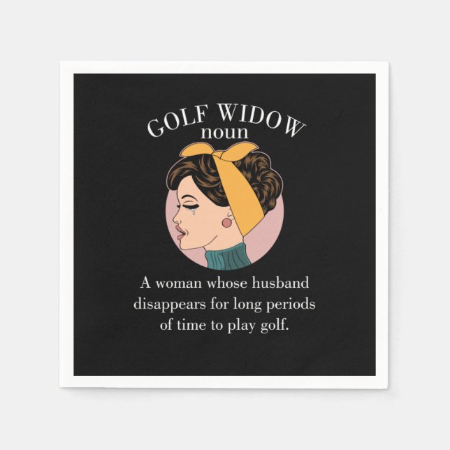 Guardanapo De Papel Esposa Marido Golfer Funny Gift Golf Viúva Noun De (Frente)