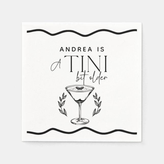 Guardanapo De Papel Espresso | Martini | Coquetel de Aniversário (Frente)