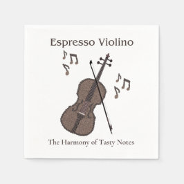 Guardanapo De Papel Espresso Violino-Violino criado com grãos de café-