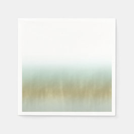 Guardanapo De Papel Espuma do Mar Dourado Branco Elegante Praia Casame