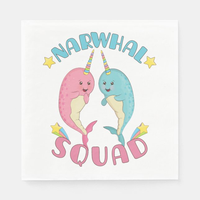 Guardanapo De Papel Esquadrão Narwhal (Frente)